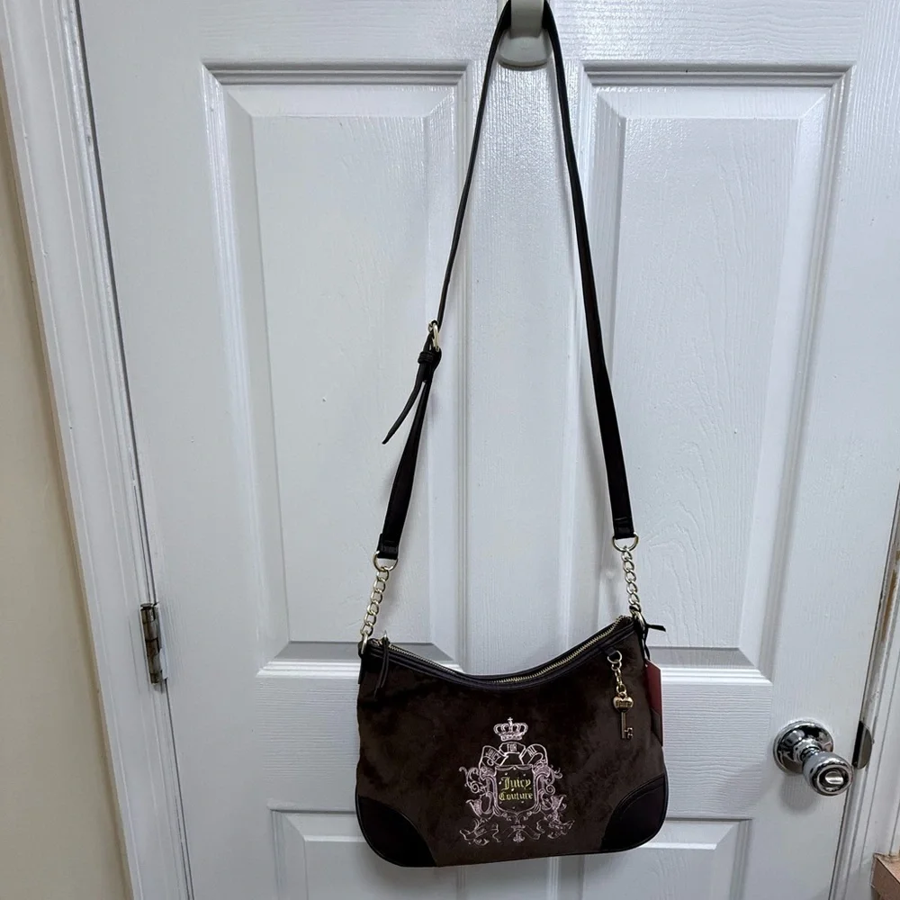 NWT Juicy Couture Juicy For All Hobo in Chocolate with Gold Accents - Picture 2 of 7
